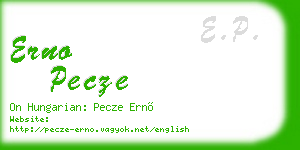 erno pecze business card